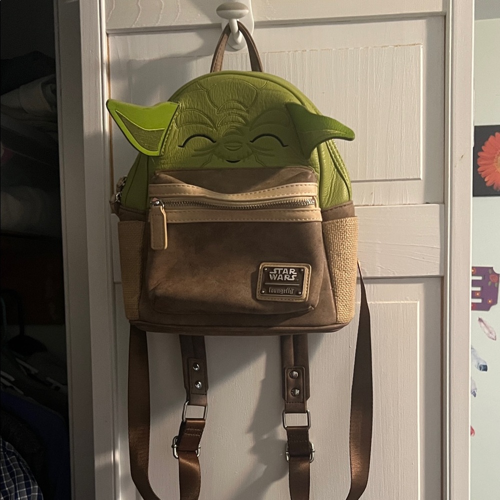 Loungefly Star Wars Green and Brown Yoda Backpack